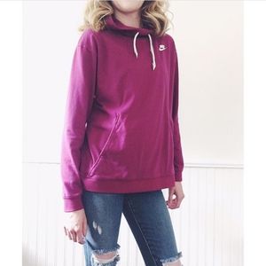 Magenta, Nike Hooded Sweatshirt, Size Medium